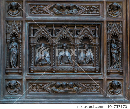 detail of an ancient bas-relief detail of an ancient bas-relief 104757170
