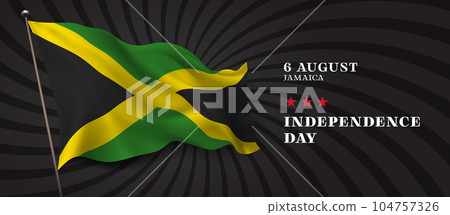 Jamaica independence day vector banner, greeting card. Jamaica independence day vector banner, greeting card. 104757326