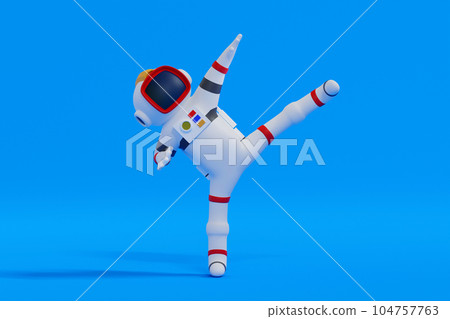 Astronaut dap or dapping dance, science technology space adventure discovery, 3D rendering. Astronaut dap or dapping dance, science technology space adventure discovery, 3D rendering. 104757763