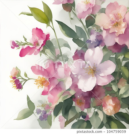 水彩植物畫[AI生成圖像] 104759039