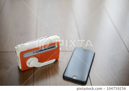Disaster prevention radio that can charge your smartphone Disaster prevention radio that can charge your smartphone 104759256