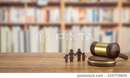 The family wood plate and hammer for law concept 3d rendering The family wood plate and hammer for law concept 3d rendering 104759609
