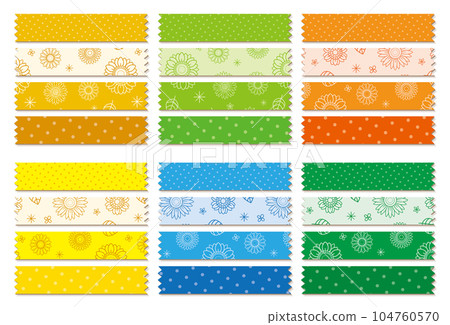 Dot pattern and pattern pattern 6 color set Sunflower 104760570