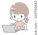 使用筆記本電腦的女人 104760682