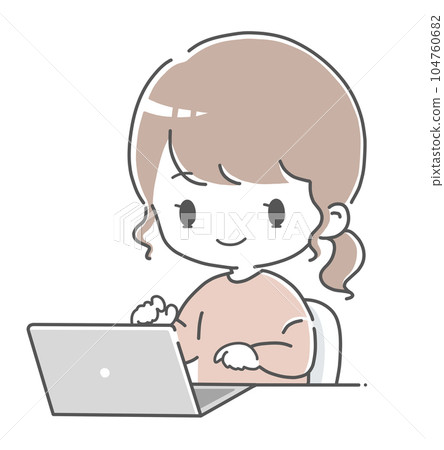 使用筆記本電腦的女人 104760682