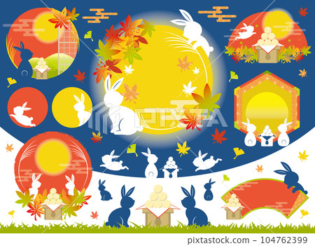 賞月賞月中秋月插畫設置無文字 104762399