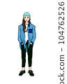 woman wearing oversized shirt 104762526