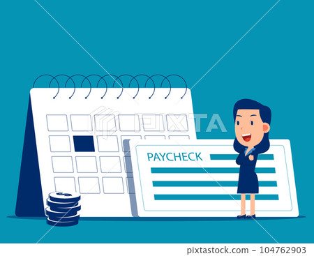 Paycheack. MOney transfer abstract concept vector illustratio 104762903