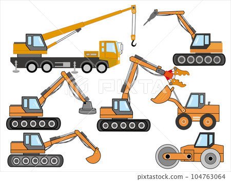 It is an illustration material of the icon set of heavy machinery. 104763064