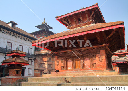 尼泊爾世界文化遺產南亞加德滿都谷地杜巴廣場賈加納特寺廟建築 104763114