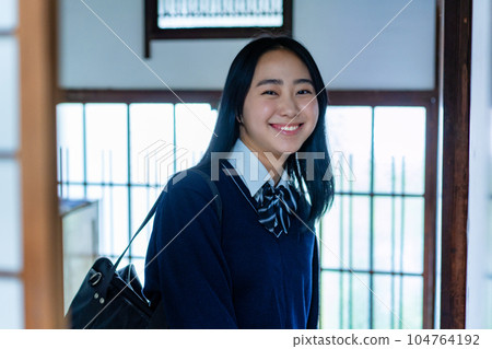 School girls going to school School girls going to school 104764192