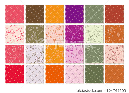 點紋圖案圖案材料6色套裝秋季秋葉 104764303