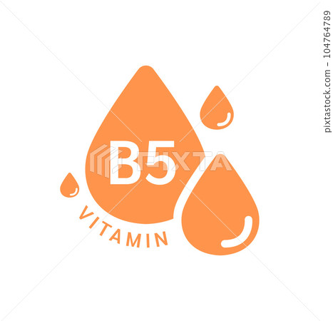 Vitamin B5 icon orange in form simple line... - Stock Illustration