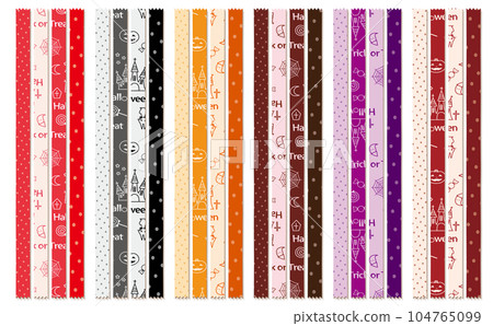 Dot pattern and pattern pattern material 6 color set Halloween Dot pattern and pattern pattern material 6 color set Halloween 104765099