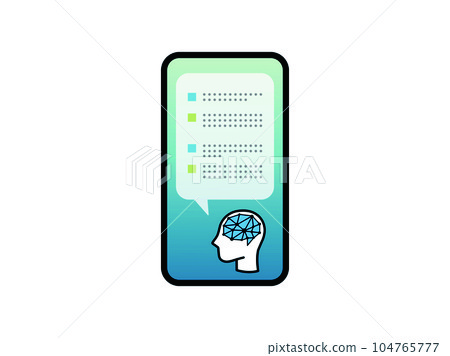 Conversation with artificial intelligence AI chat on smartphone Conversation with artificial intelligence AI chat on smartphone 104765777