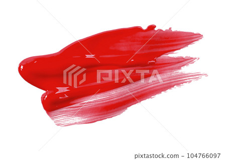 Red brush isolated on white background. Watercolor 104766097
