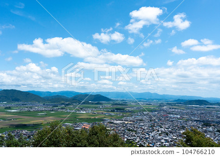 View of the Suzuka Mountains and plains of Omi from the summit of Mt. Hachiman 104766210