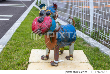 Public art sculpture of dog, Kanazawa, Japan. Public art sculpture of dog, Kanazawa, Japan. 104767666