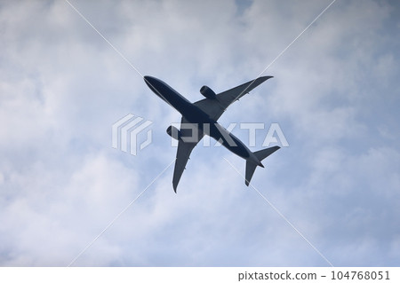 Blue sky and airplane 104768051