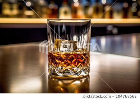 ice and whiskey in a glass ice and whiskey in a glass 104768562