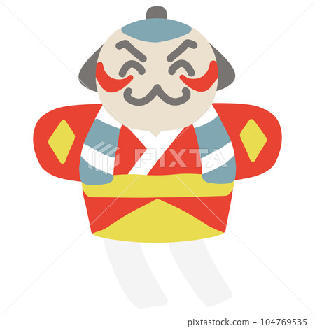 Illustration of a simple deformed smiling guy kite 104769535