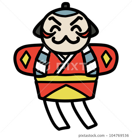 Illustration of a simple deformed smiling guy kite 104769536