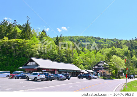 Katashina Village, Gunma Prefecture, early summer near Suganuma, fresh green mountains, Route 120 104769628
