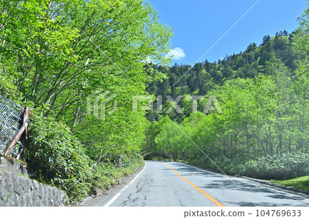 Katashina Village, Gunma Prefecture, early summer near Suganuma, fresh green mountains, Route 120 Katashina Village, Gunma Prefecture, early summer near Suganuma, fresh green mountains, Route 120 104769633