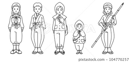 戰時女子白描套裝 戰時女子白描套裝 104770257