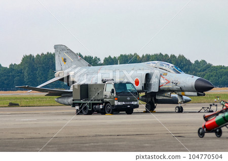 Parked Air Self-Defense Force fighter F-4EJ Kai Parked Air Self-Defense Force fighter F-4EJ Kai 104770504