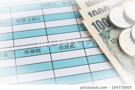 Inhabitant tax Salary statement Tax Salary Monthly salary Wage Inhabitant tax Salary statement Tax Salary Monthly salary Wage 104770605