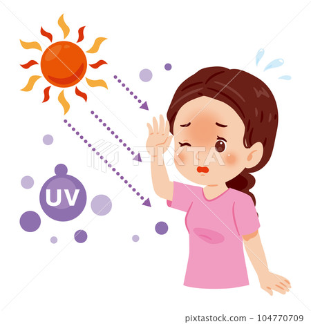 暴露在紫外線下的女性 104770709