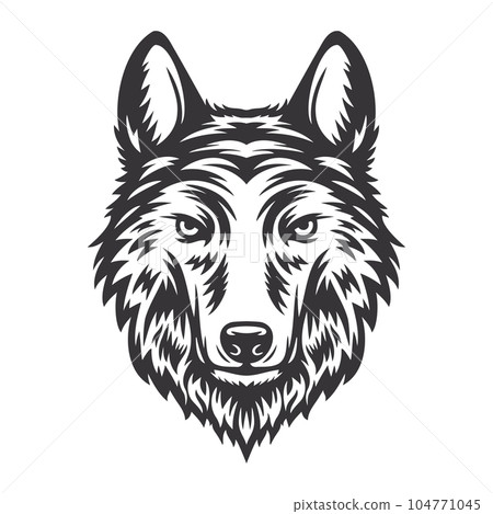 fox head design lineart. Farm Animal. wolf logos or icons. vector illustration 104771045