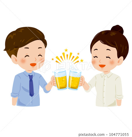 乾杯圖像 2 年輕男女 乾杯圖像 2 年輕男女 104771055