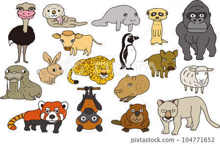 Hand-drawn illustrations of funny animals Part 3 Hand-drawn illustrations of funny animals Part 3 104771652