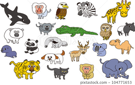 有趣的動物手繪插圖第 2 部分 有趣的動物手繪插圖第 2 部分 104771653