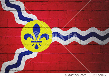 Flag of St. Louis painted on a wall Flag of St. Louis painted on a wall 104772007