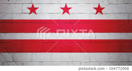 Flag of Washington DC painted on a wall Flag of Washington DC painted on a wall 104772008