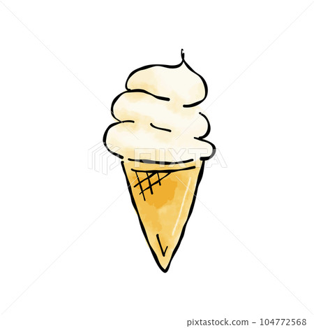 Soft cream watercolor style vector illustration Soft cream watercolor style vector illustration 104772568