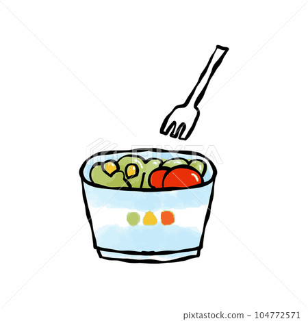 Watercolor style vector illustration of cup salad Watercolor style vector illustration of cup salad 104772571