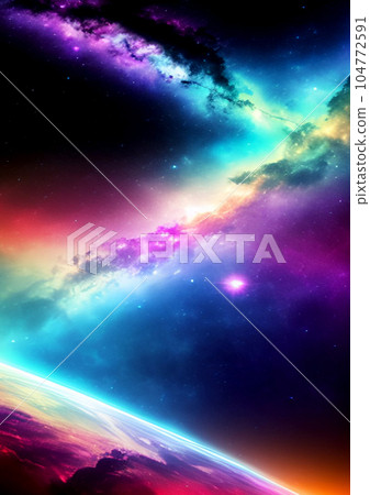 galaxy in a free space. 3D rendering 104772591