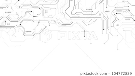 Technology black circuit diagram concept. 104772829