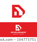 Letter Initial D Home House in Minimal Modern Logo 104773751