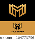 Letter Monogram M MM in Simple Luxury Logo 104773756