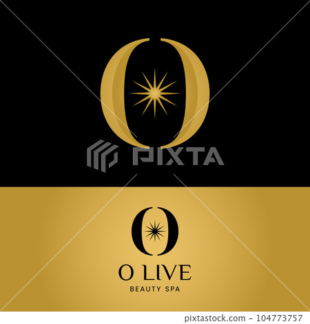 Letter Monogram O Star Sun in Modern Luxury Logo 104773757