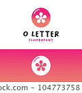 Monogram Letter O Circle with Flamboyant Flower Logo 104773758