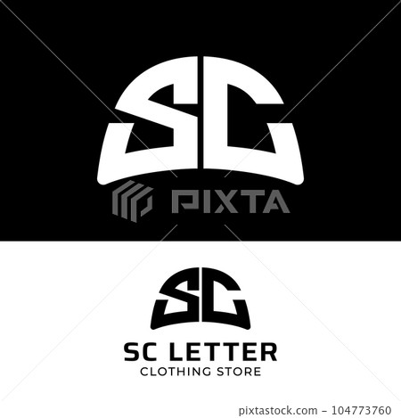 Letter Monogram S C SC CS in Simple Modern Logo Letter Monogram S C SC CS in Simple Modern Logo 104773760