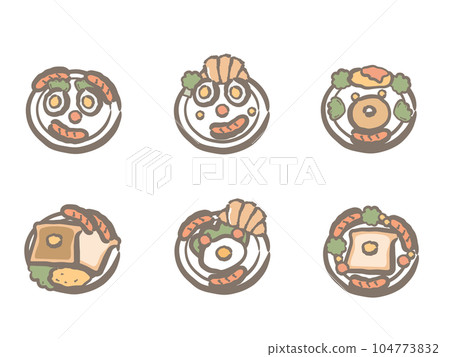 Morning lunch children's plate 104773832