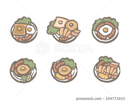 Morning lunch plate 104773833