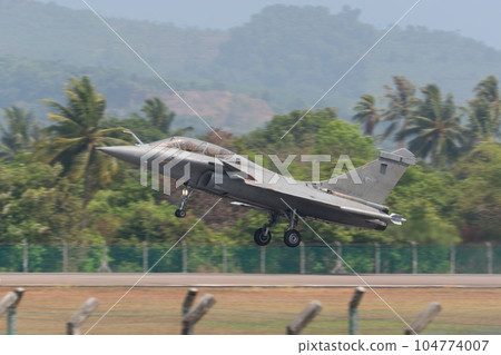 French Air Force Rafale fighter landing French Air Force Rafale fighter landing 104774007